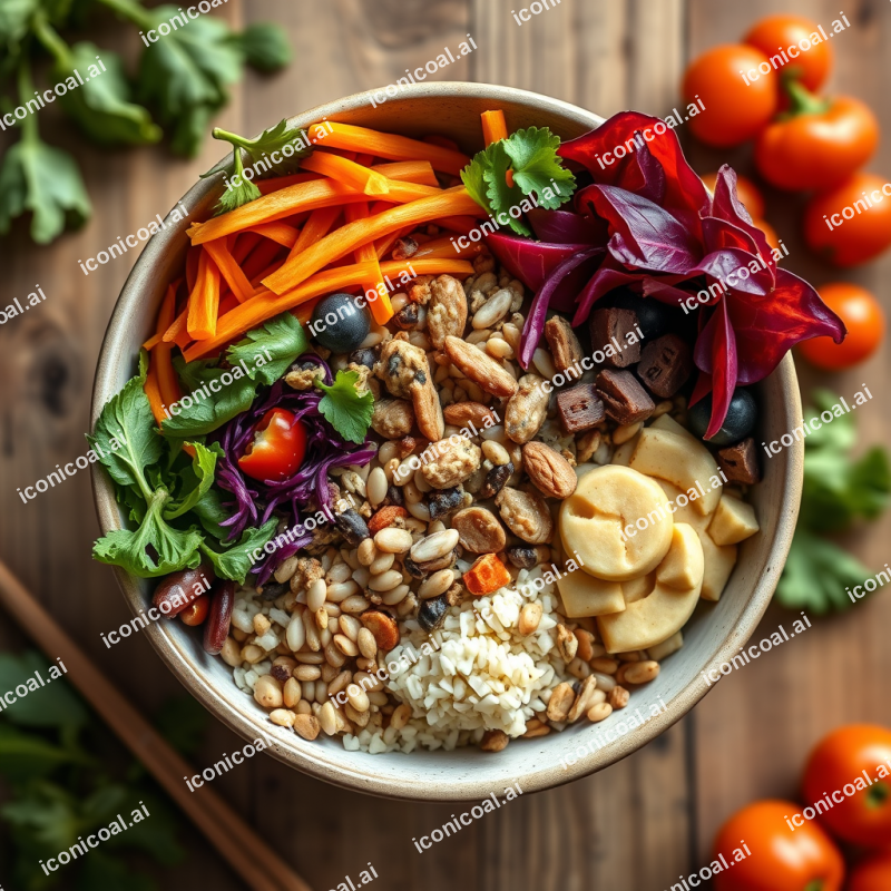 Healthy Buddha Bowl With Colorful Vegetables And Grains O...
