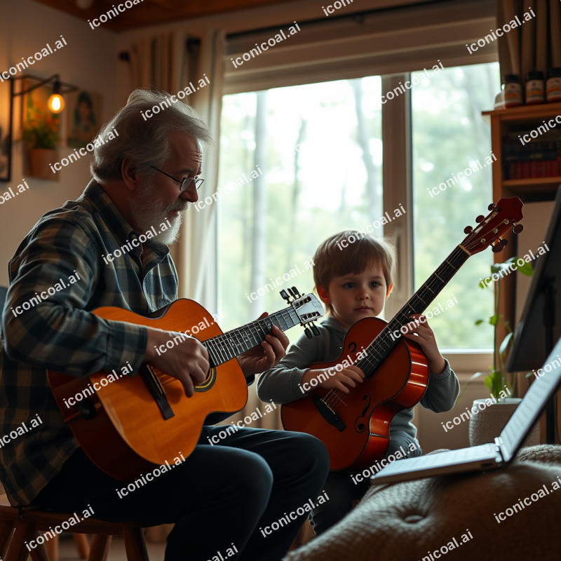 Music Lesson With Child Learning Instrument Patient Teacher