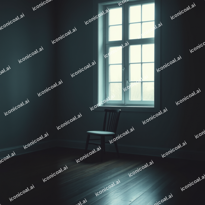 Empty Room With Single Chair By Window Light Minimal