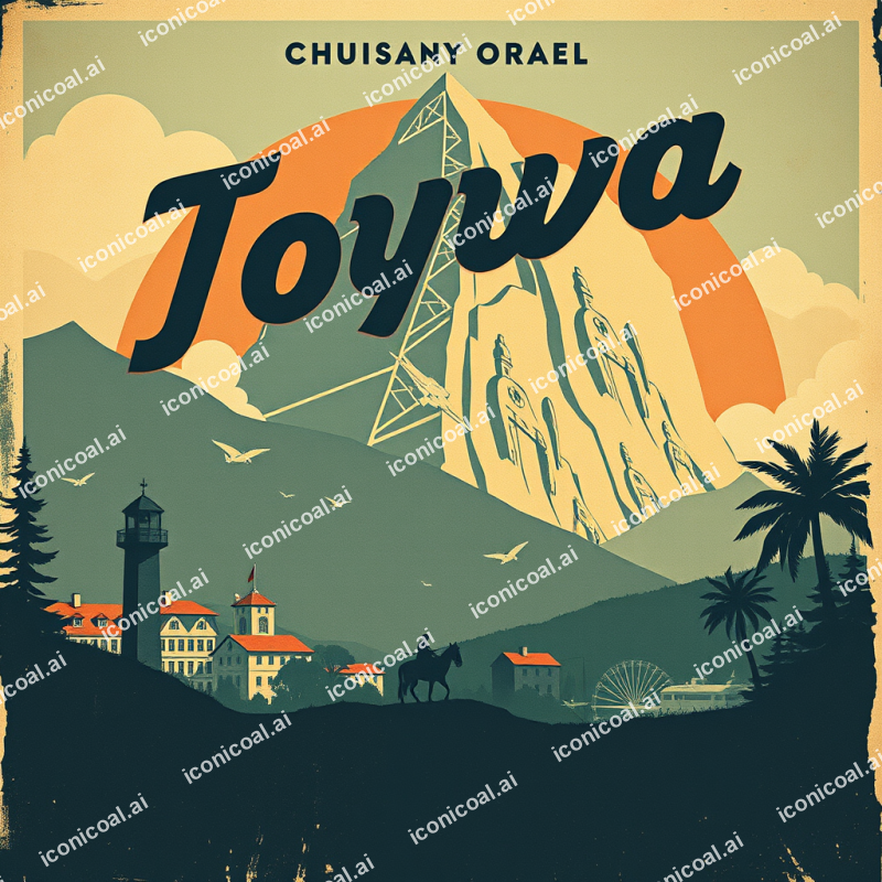 Vintage-style Travel Poster Illustration With Retro Typog...