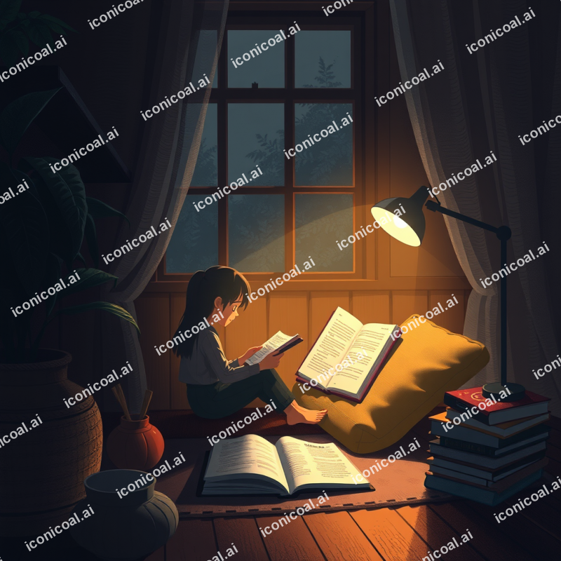 Digital Illustration Of Cozy Reading Nook Scene