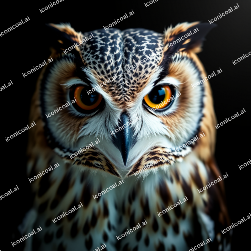Owl Portrait With Piercing Eyes