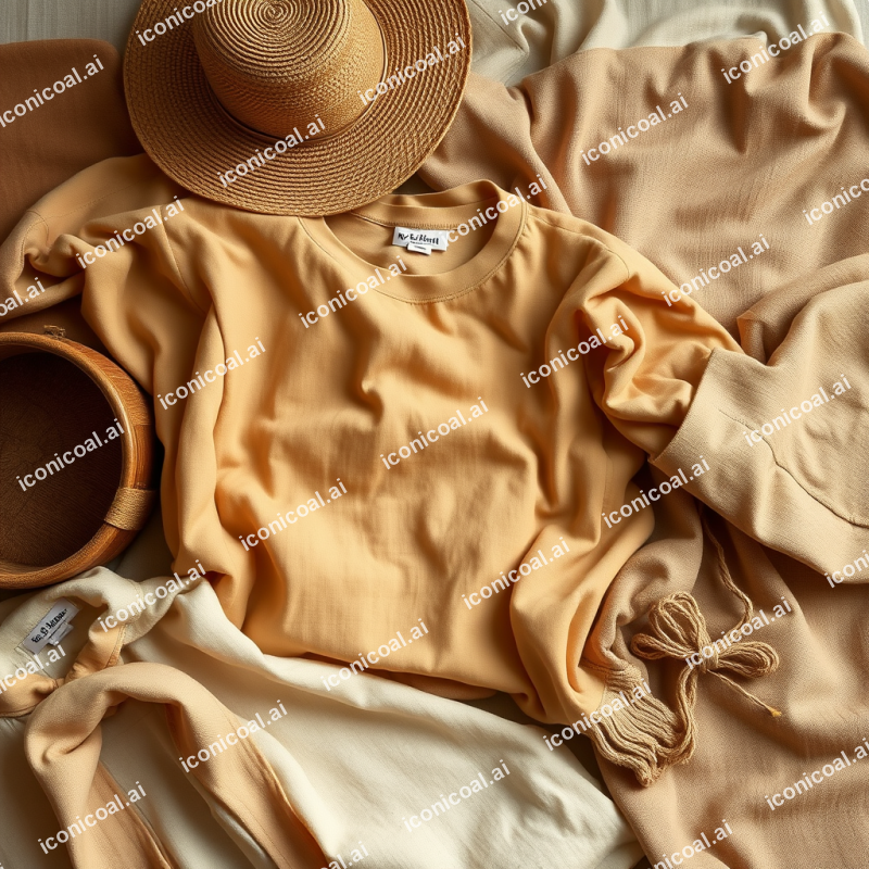 Sustainable Fashion Flat Lay With Earth-toned Natural Fab...