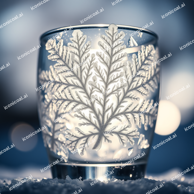 Ice Crystals Forming Fern-like Fractals On Cold Glass