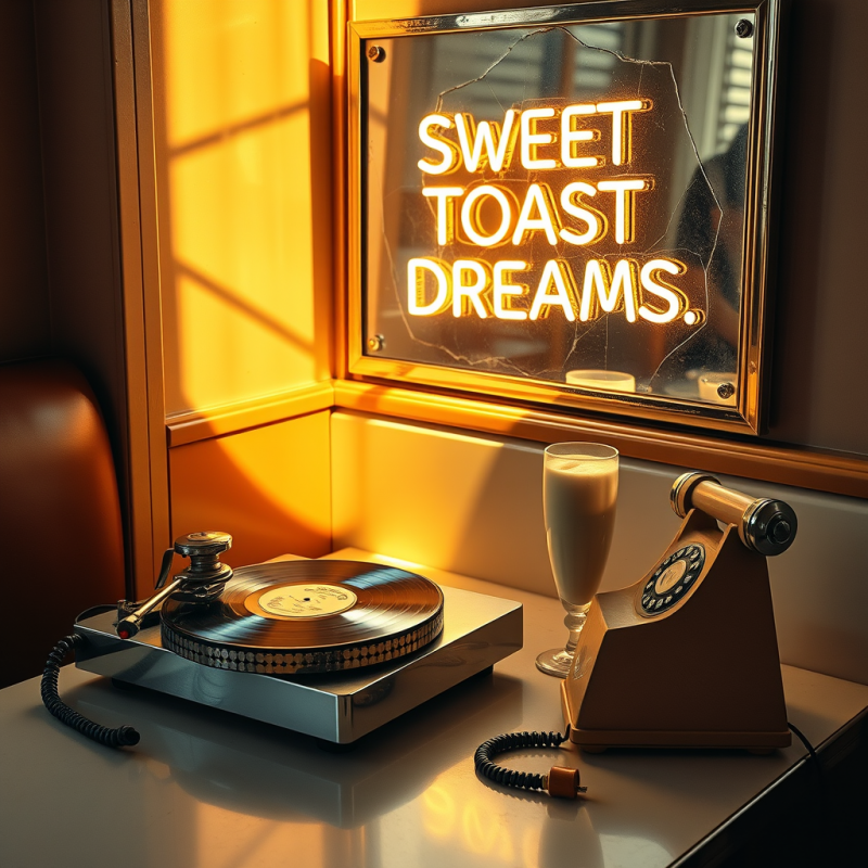 1950s Diner Corner Booth Bathed in Golden-hour Light