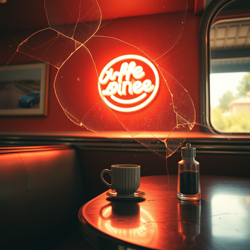 1960s Diner Booth with Cracked Vinyl Seats