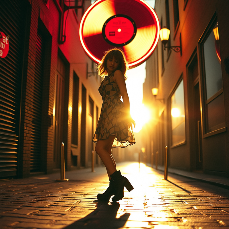 1960s Mod Girl in a Geometric-patterned Mini Dress and ...
