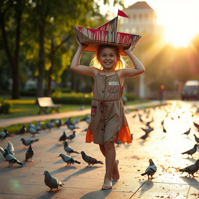 7-year-old Girl in a Mismatched Thrifted Outfit