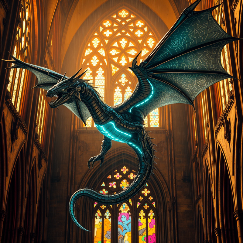 Mystical Dragon in Cathedral