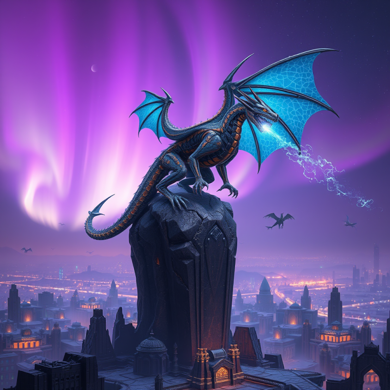 Mystical Dragon on Ancient Rock