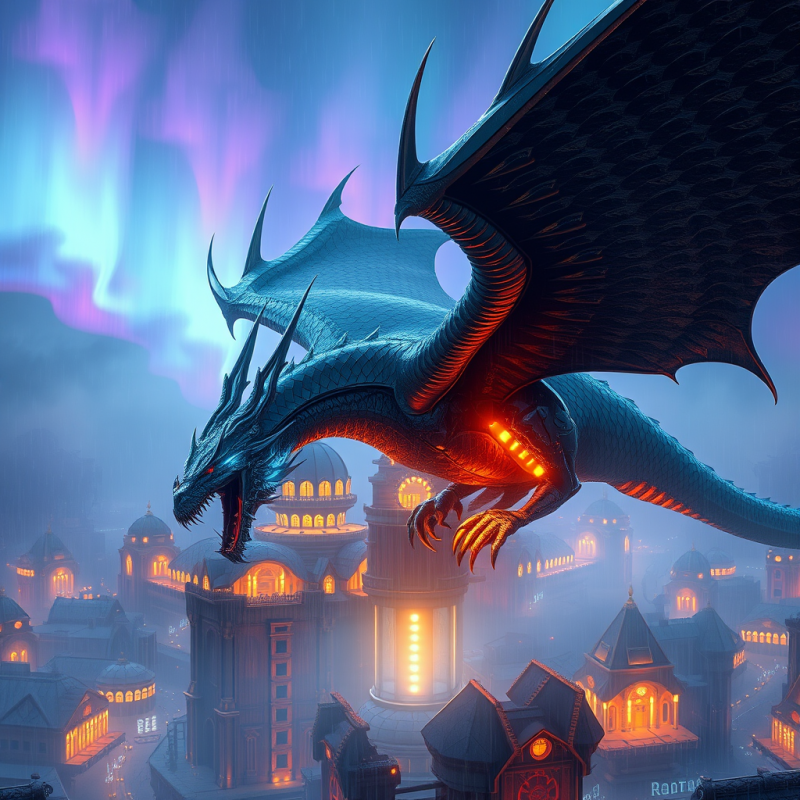 Dragon Over City