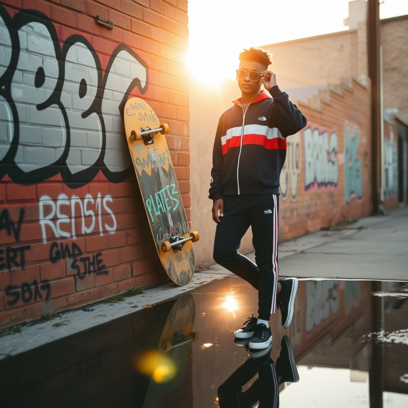 Skateboarder in Urban Setting