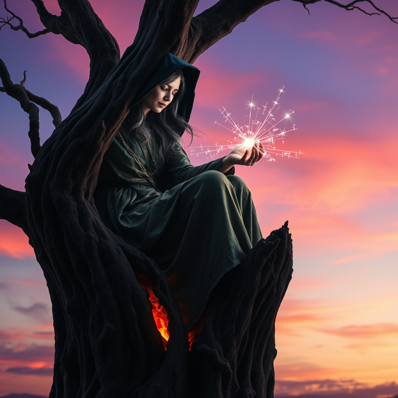 Enchanted Sorceress by Tree