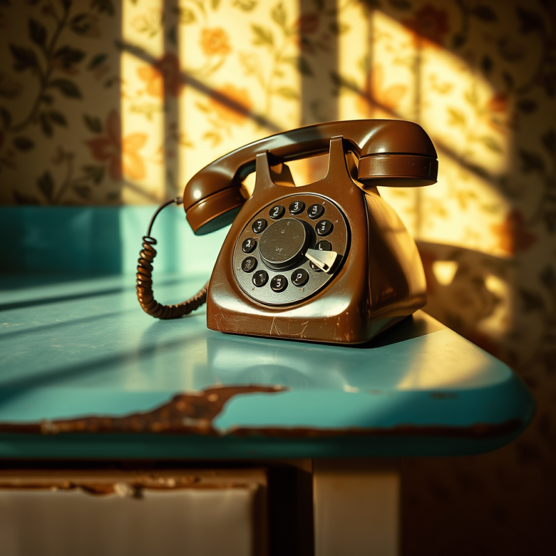 Vintage Brown Rotary Phone