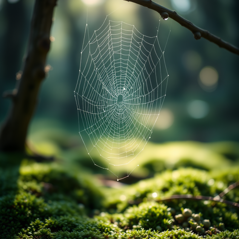 Moss-covered Spider Web
