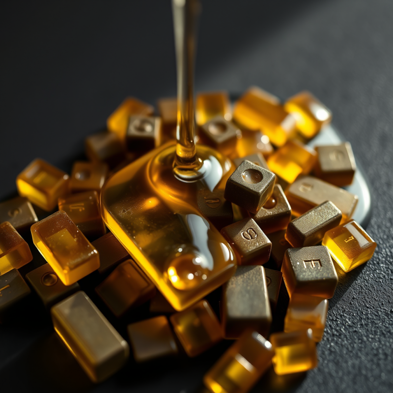 Golden Keyboard Keys with Honey Drizzle