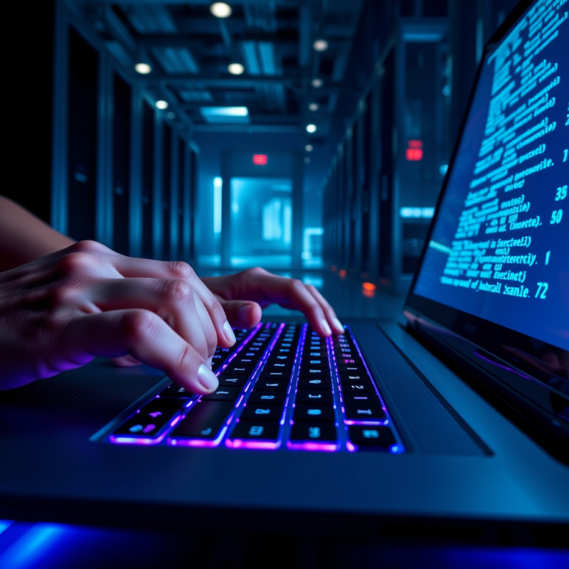 Hands Typing on a Laptop