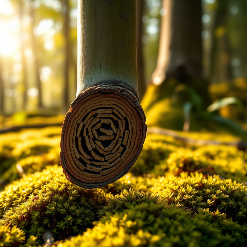 Bamboo Stump with Spiral Rings