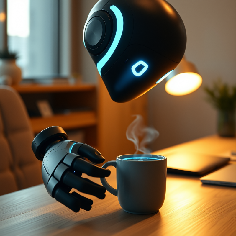 Robot Hand Steeps Coffee