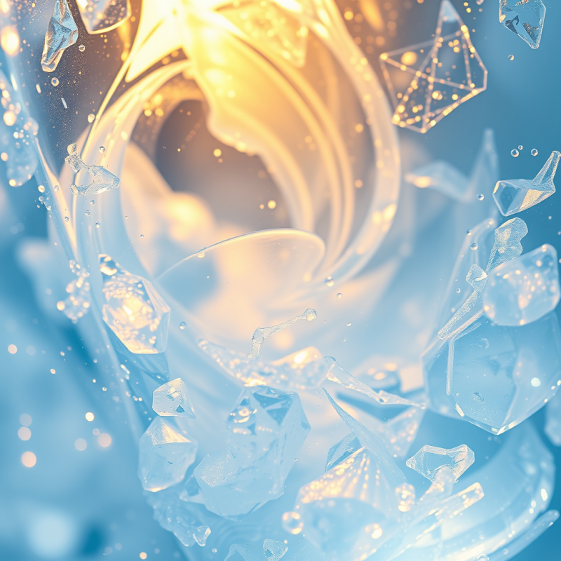 Crystal Ice Shards in Golden Light