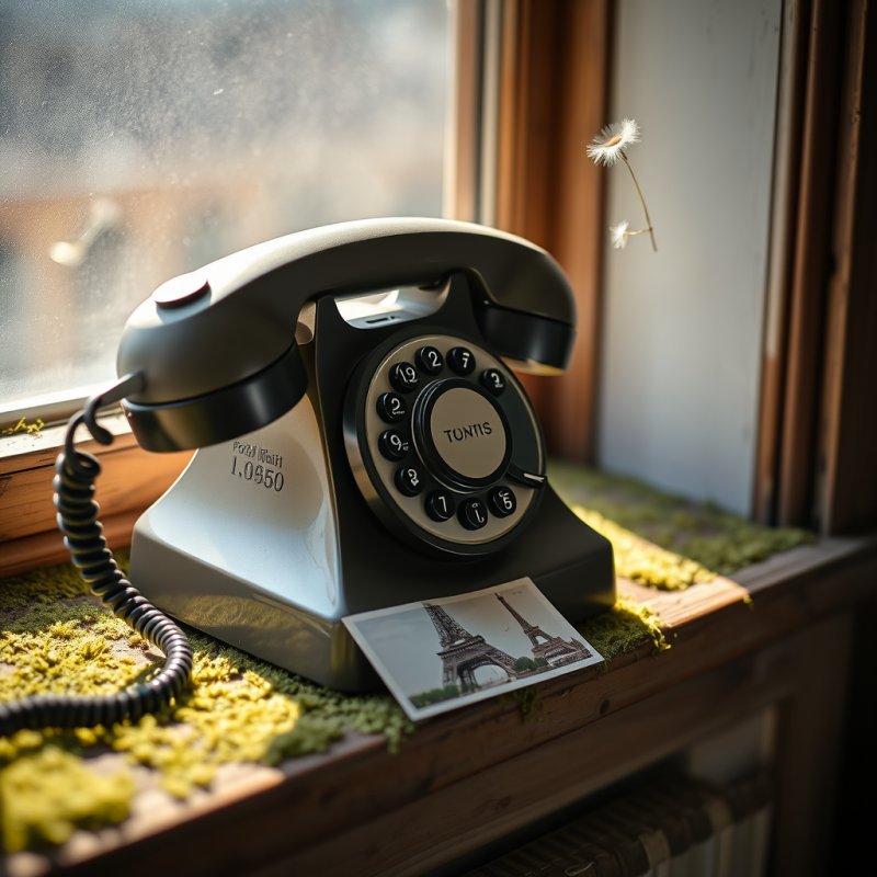 Vintage Telephone on Window Sill