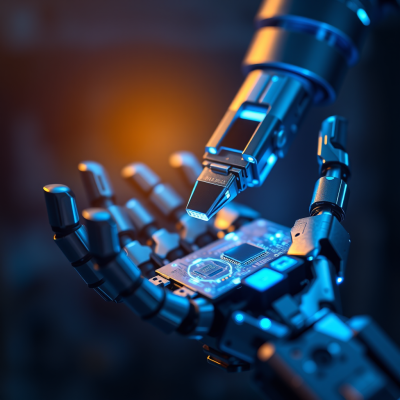 Robot Hand Holding Circuit Board