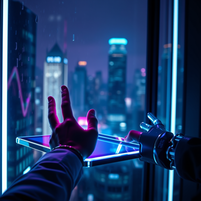 Cybernetic Hand Interacting with Interface