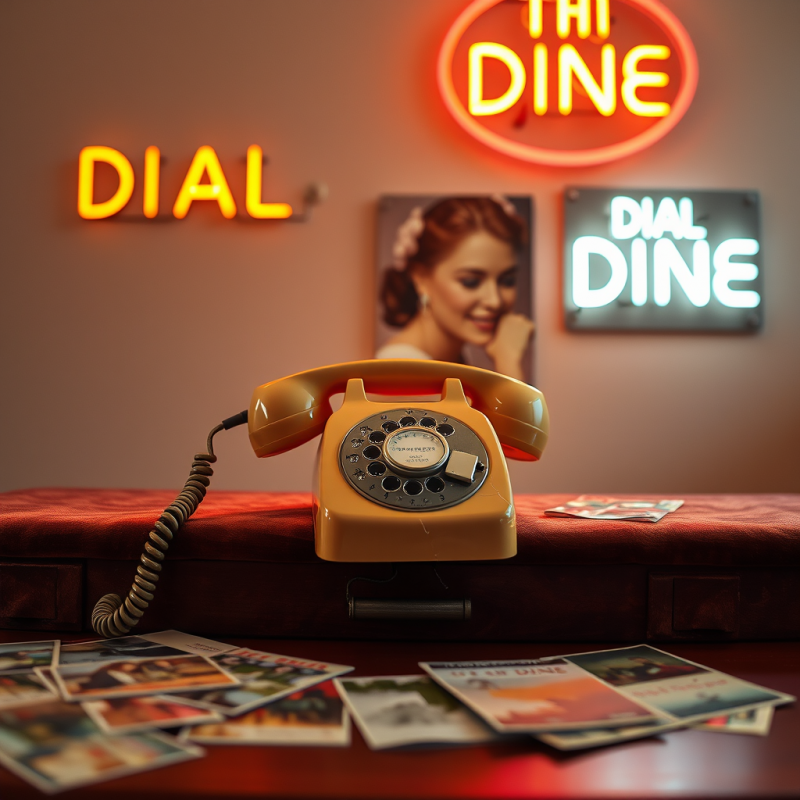 Vintage Dial Phone in Retro Setting