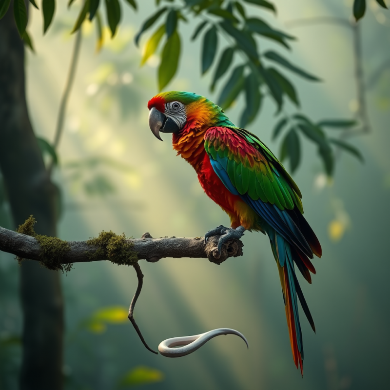 Vibrant Parrot on Branch