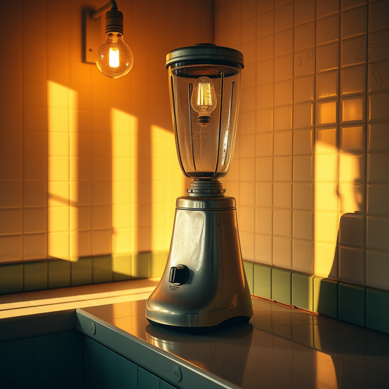 Vintage Blender with Edison Bulb