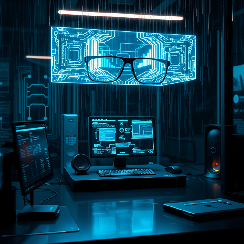 Glasses Over Holographic Circuit Board