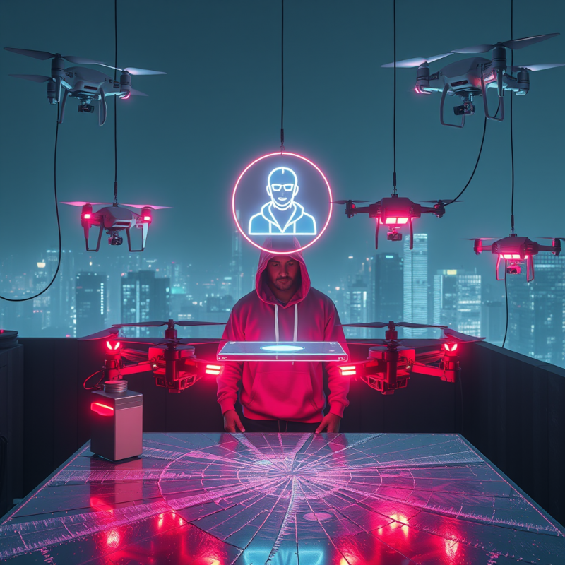 Cybernetic Dj in Neon City