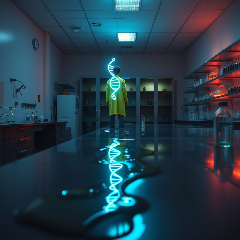 Scientist with Dna Strand