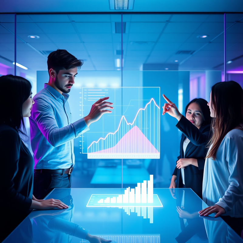 Business Meeting with Digital Analytics