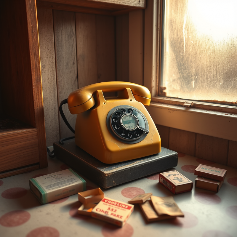 Vintage Yellow Rotary Phone