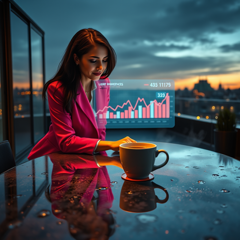 Businesswoman Analyzing Stock Chart