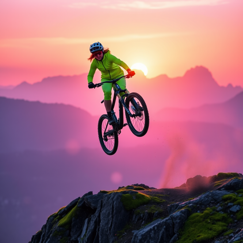 Mountain Biker at Sunset