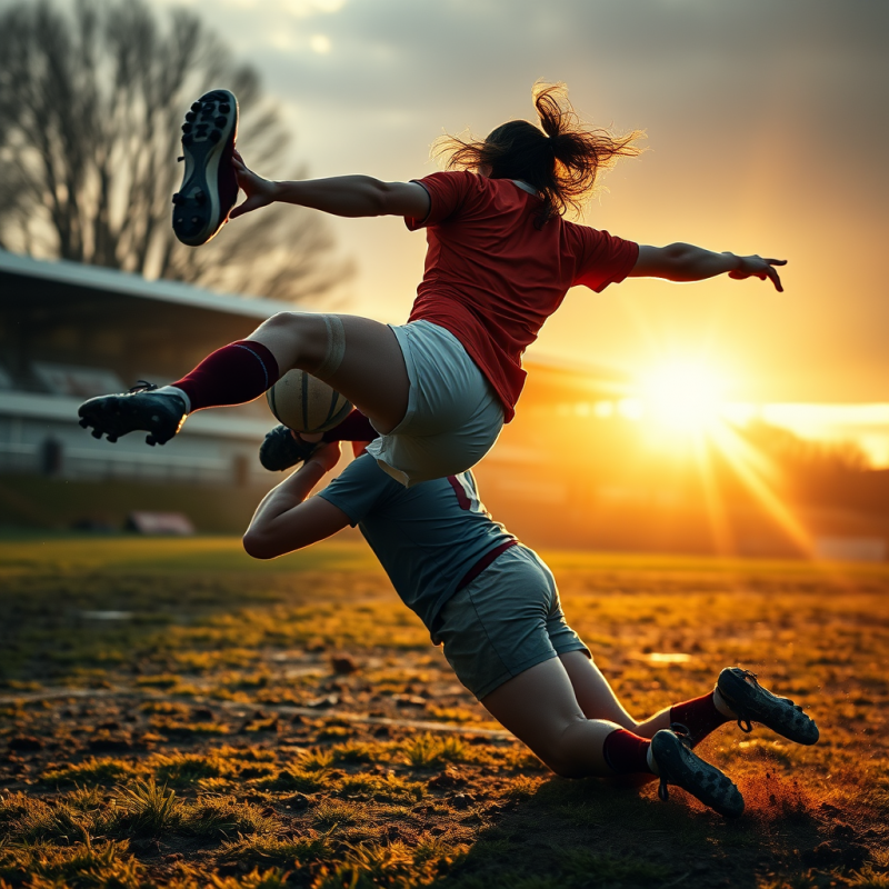 Dynamic Soccer Player in Mid-air