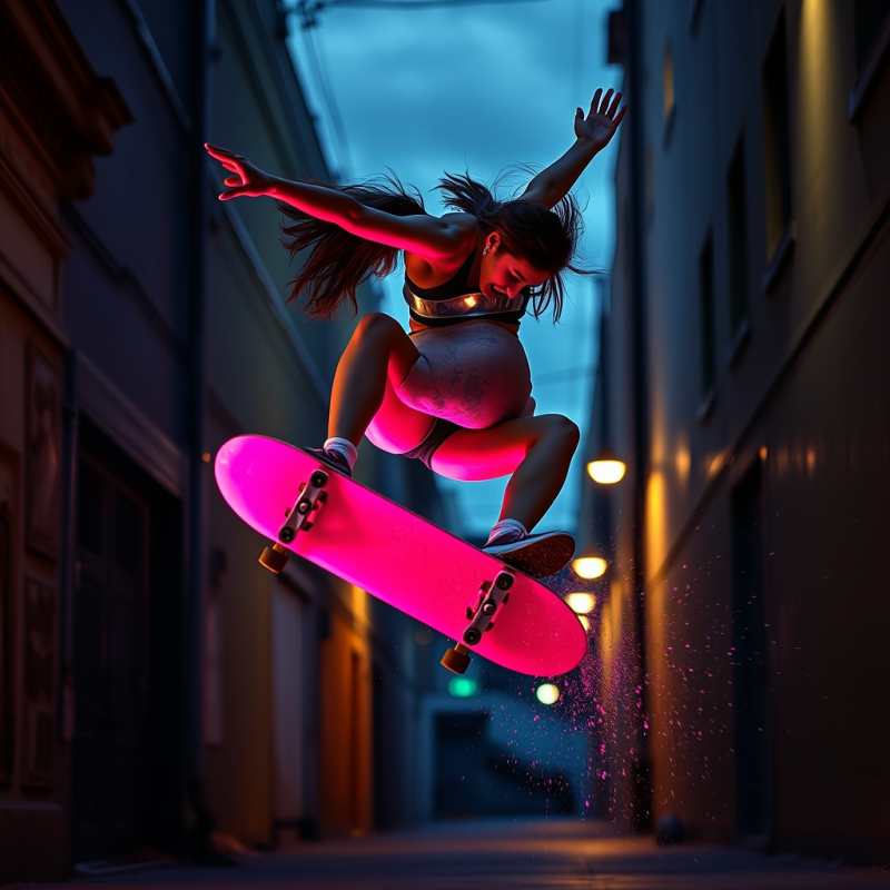 Skateboarder in Mid-air