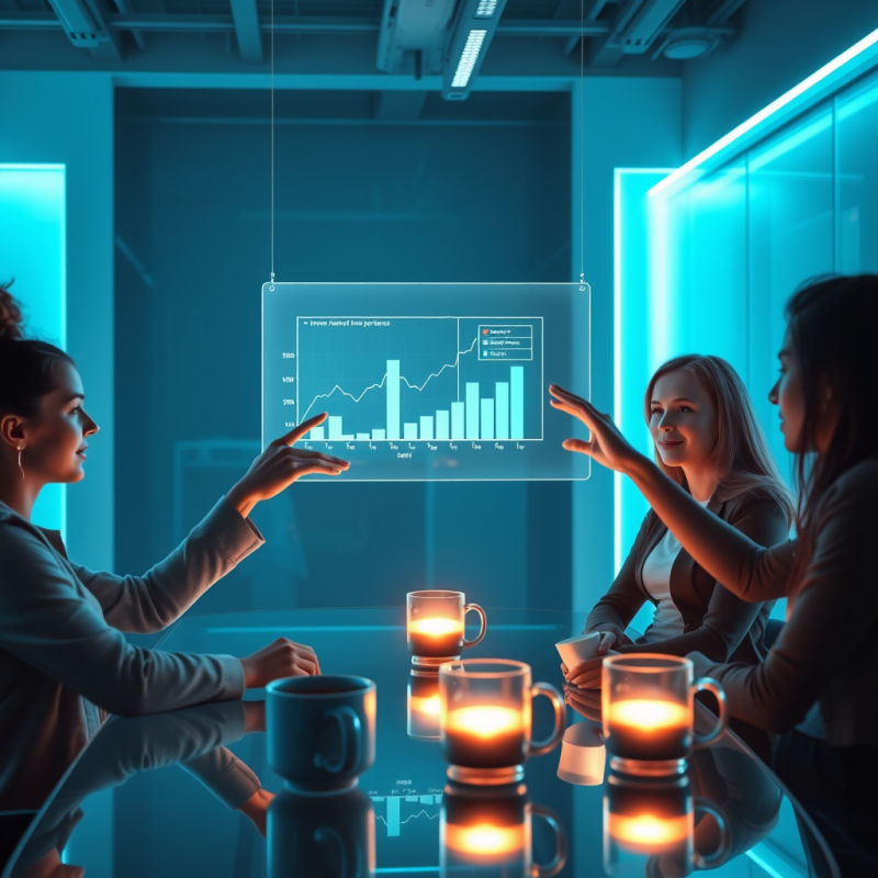 Business Meeting with Digital Analytics