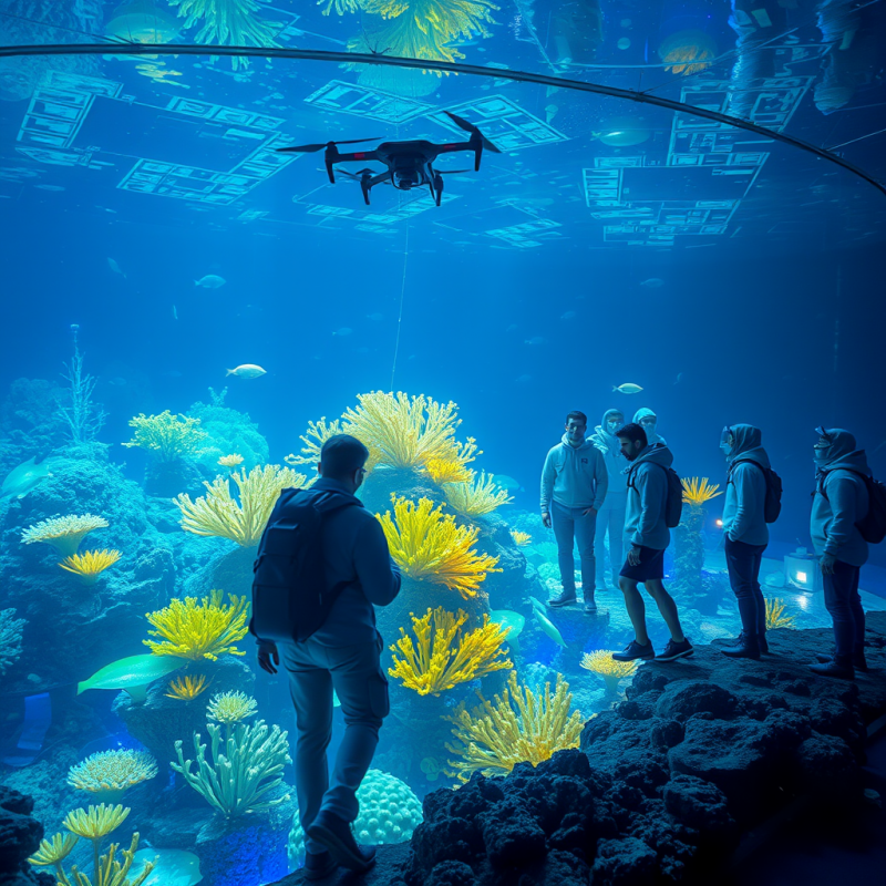 Visitors Explore Underwater Drone Exhibit