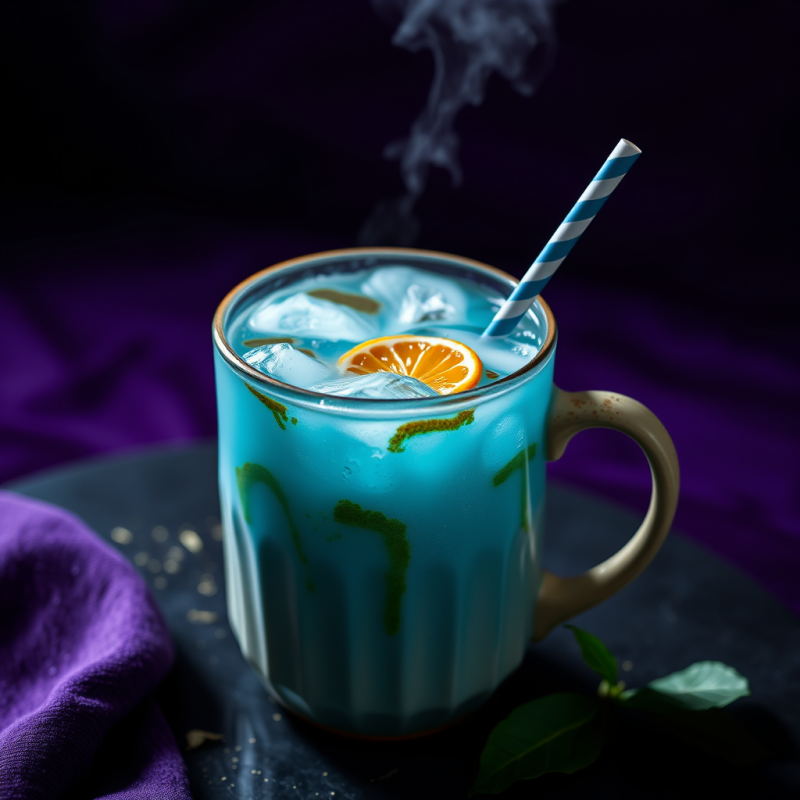 Blue Iced Drink with Orange Slice