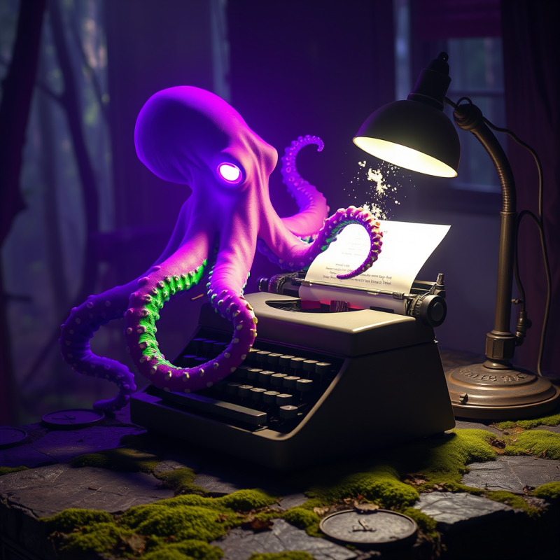 Octopus Typing on a Typewriter