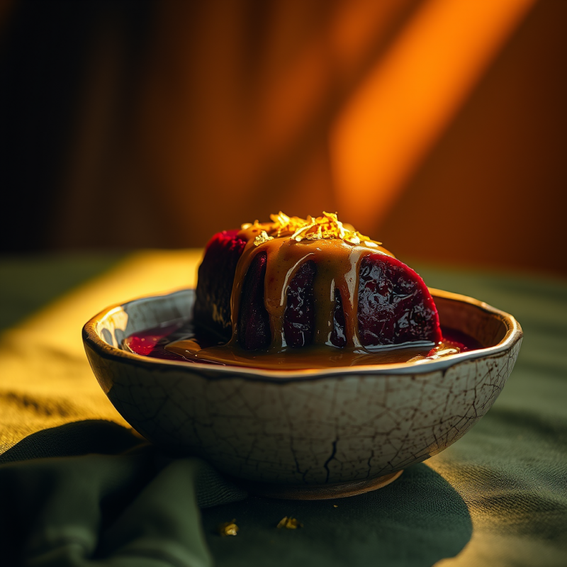 Chocolate Dessert with Golden Garnish