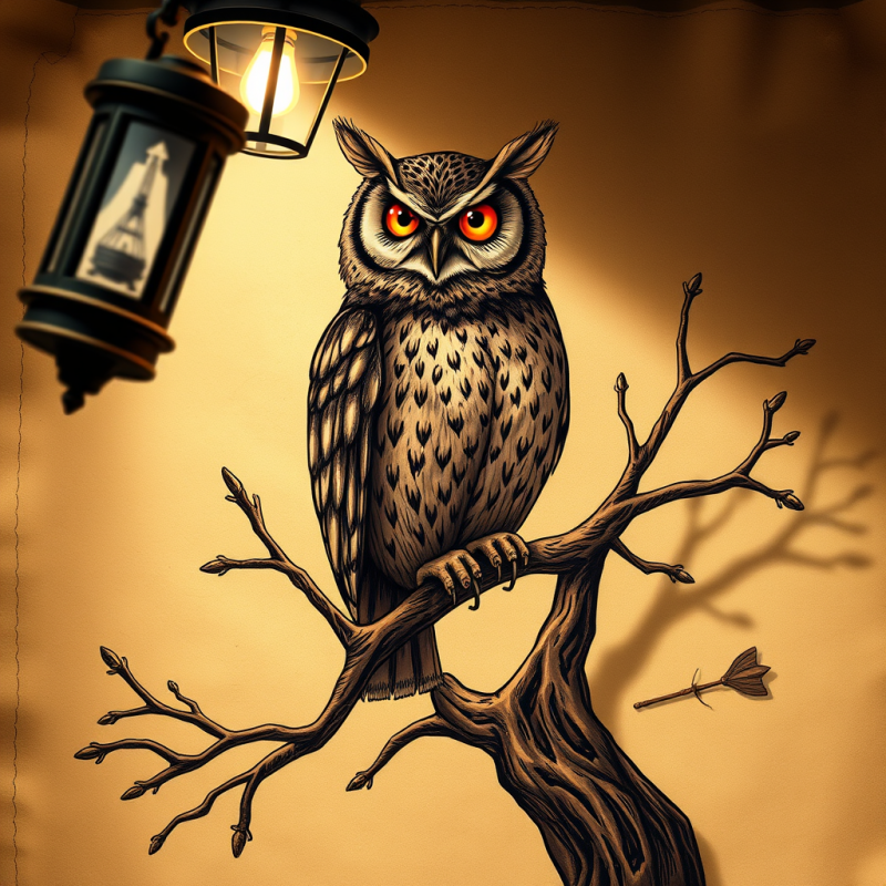 Enchanted Owl by Lantern