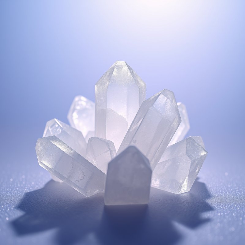 Crystal Cluster with Soft Blue Glow