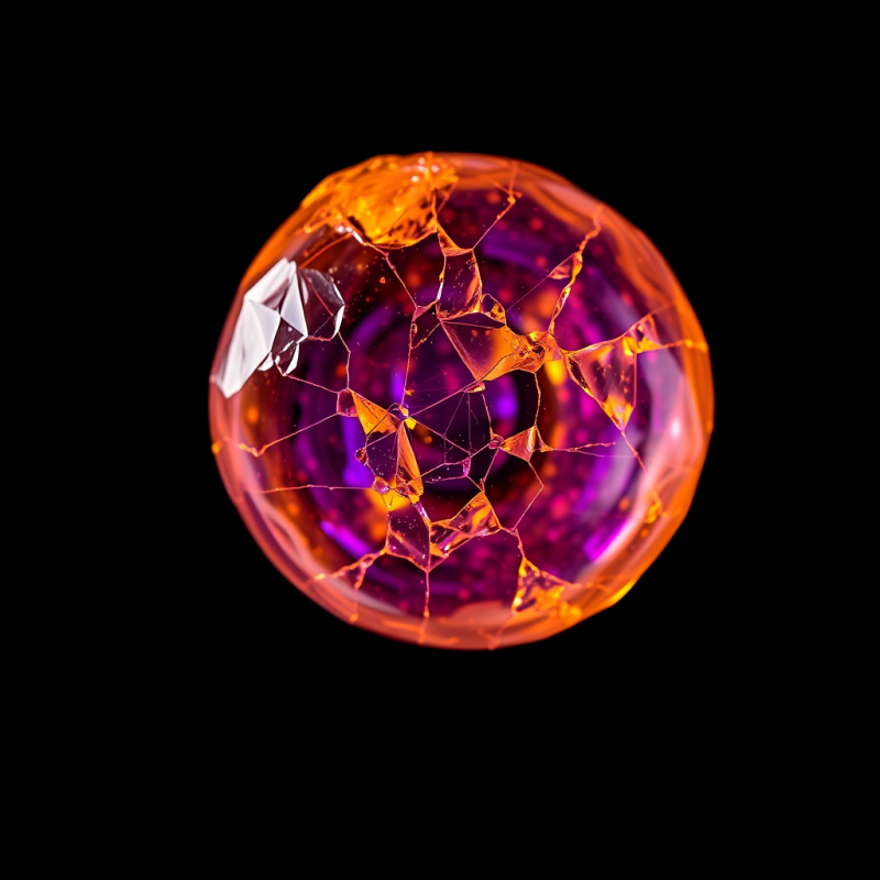 Cracked Glass Sphere with Glowing Interior