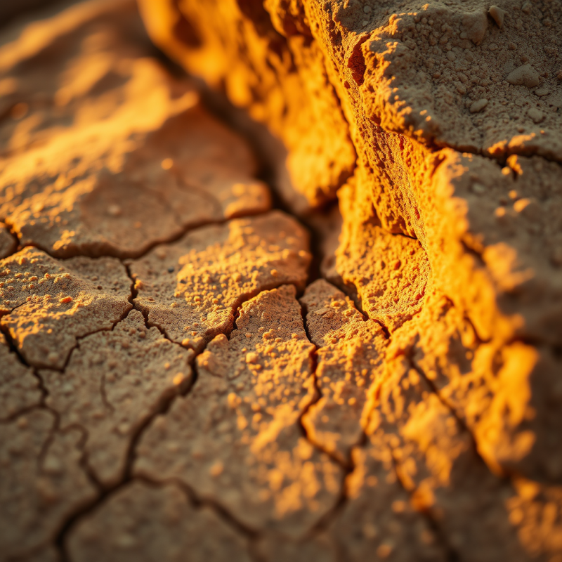 A Hyper-detailed Close-up Of A Cracked