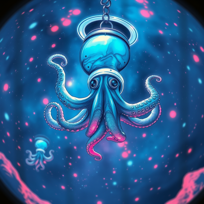 Octopus in Futuristic Helmet