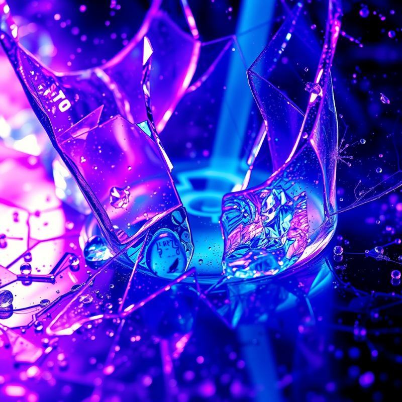 Glowing Crystal碎片 with Neon Light